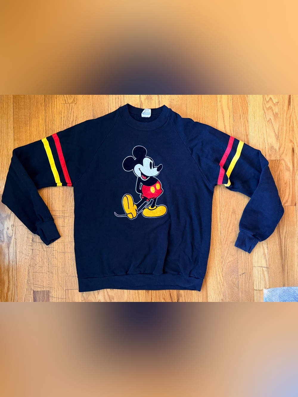 Vintage 80s Mickey Mouse Disney Character Black Sweatshirt Sz XL